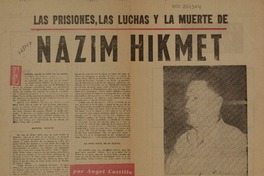 Las prisiones, las lcuhas y la muerte de Nazim Hikmet  [artículo] Angel Castillo.