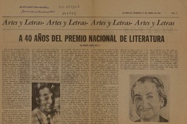 A 40 años del Premio Nacional de literatura  [artículo] Miguel Angel Díaz A.
