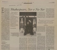 Shakespeare, ser o no ser  [artículo] Juan Andrés Piña.