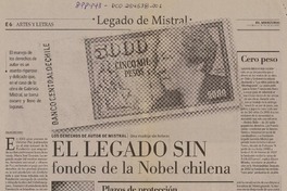 El legado sin fondos de la Nobel chilena  [artículo] Oscar Contardo.