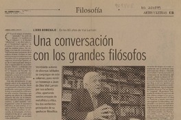 Una conversación con los grandes filósofos  [artículo]José Miguel Ibáñez Langlois.