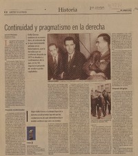 Continuidad y pragmatismo en la derecha  [artículo]Santiago Aránguiz Pinto.
