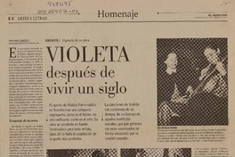 Violeta después de vivir un siglo  [artículo] Juan Pablo González.