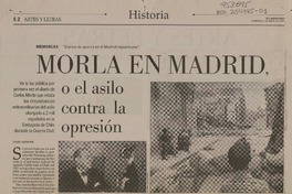 Morla en Madrid, o el asilo contra la opresión  [artículo] Daniel Swinburn.