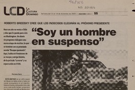 "Soy un hombre en suspenso" (entrevista)  [artículo] Javier García.