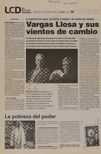 Vargas Llosa y sus vientos de cambio  [artículo] Javier García.