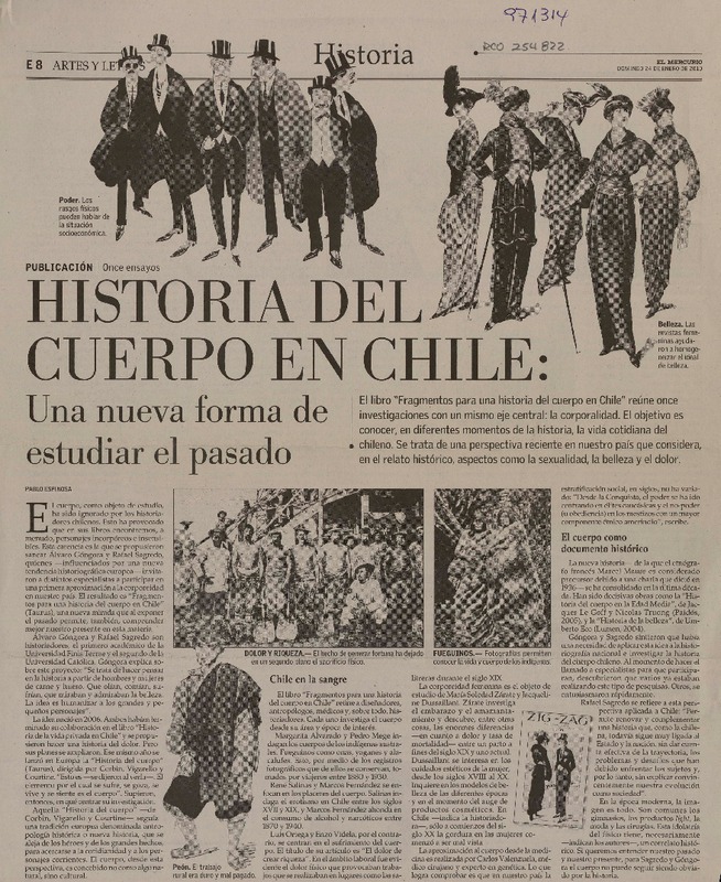 Historia del cuerpo en Chile  [artículo] Pablo Espinosa.