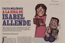 Palta Meléndez a la siga de Isabel Allende  [artículo] Macarena Gallo.