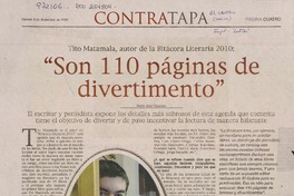 "Son 110 páginas de divertimento" (entrevista)  [artículo] María José cabezas.