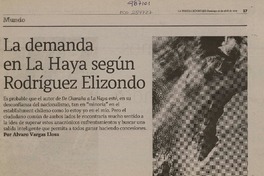 La demanda en La Haya según Rodríguez Elizondo  [artículo] Álvaro Vargas Llosa.