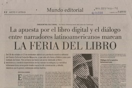 La apuesta por el libro digital y el diàlogo entre narradores latinoamericanos marcan la Feria del Libro  [artículo] Pedro Pablo Guerrero.