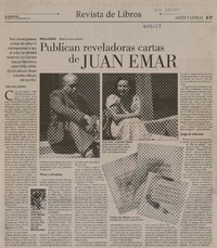 Publican reveladoras cartas de Juan Emar  [artículo] Pedro Pablo Guerrero.