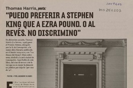 "Puedo preferir a Stephen King que a Azra Pound. O al Revés. No discrimino" (entrevista)  [artículo] MG.