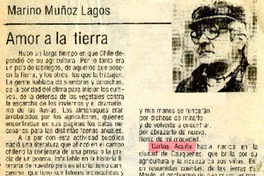 Amor a la tierra  [artículo]Marino Muñoz Lagos.