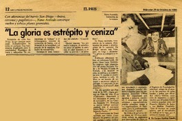 "La Gloria es estrépito y ceniza"  [artículo] Enrique Ramírez Capello.