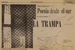 Poesía desde el sur : la trampa [artículo] Daniel Villalobos.