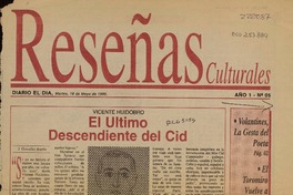 El último descendiente del Cid  [artículo] J. González Avaria.
