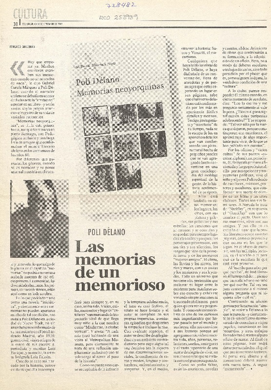 Las memorias de un memorioso  [artículo] Fernando Quilodrán.