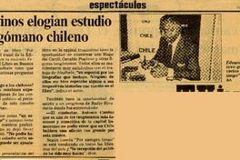 Argentinos elogian estudio de tangómano chileno: [entrevista] [artículo]