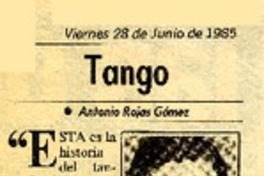 Tango  [artículo] Antonio Rojas Gómez.