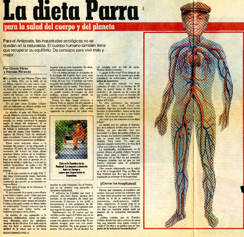 La dieta Parra  [artículo] Gloria Pérez <y> Hernán Miranda.