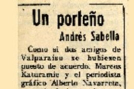 Un porteño  [artículo] Andrés Sabella.