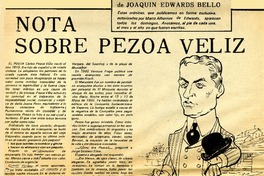 Notas sobre Pezoa Véliz  [artículo] Joaquín Edwards Bello.