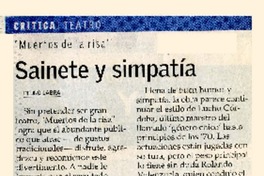 Sainete y simpatía  [artículo] Pedro Labra Araya.