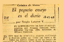 El pequeño ensayo en el diario  [artículo] Sergio Latorre V.
