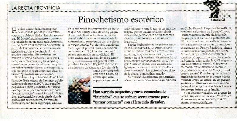 Pinochetismo esotérico  [artículo] Antonio Gil.
