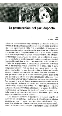La resurrección del pseudopoeta  [artículo] Carlos Labbé.