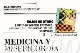 Medicina y misericordia  [artículo] Maerio Valdovinos.