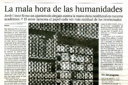 La mala hora de las humanidades  [artículo] Javier Rodríguez Marcos.