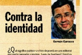 Contra la identidad  [artículo] Germán Carrasco.