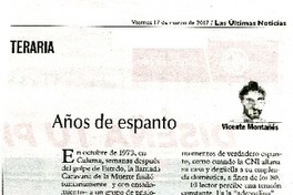 Años de espanto  [artículo] Vicente Montañés.