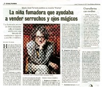 La niña fumadora que ayudaba a vender serruchos y ojos mágicos  [artículo] Leonardo Sanhueza.