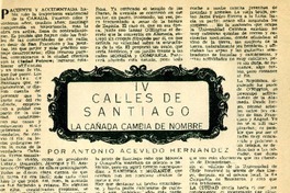 Calles de Santiago : la cañada cambia de nombre. [artículo]