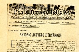 Antonio Acevedo Hernández  [artículo] David Perry B.
