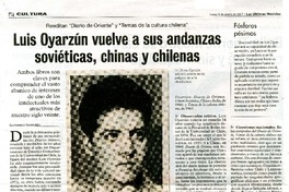 Luis Oyarzún vuelve a sus andanzas soviéticas, chinas y chilenas  [artículo] Leonardo Sanhueza.