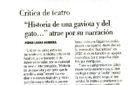 "Historia de una gaviota y del gato..." atrae por su narración  [artículo] Pedro Labra Herrera.