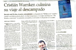 Cristián Warnken culmina su viaje al descampado  [artículo] María Teresa Cárdenas M.