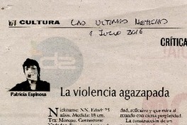 La violencia agazapada  [artículo] Patricia Espinosa.