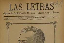 Las Letras órgano de la Academia Literaria Eduardo de la Barra.