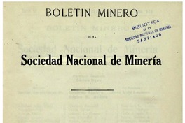 Boletín minero órgano oficial de la Sociedad Nacional de Minería.