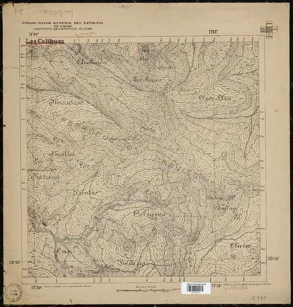 Los Colihues  [material cartográfico] Estado Mayor General del Ejército de Chile. Instituto Geográfico Militar.