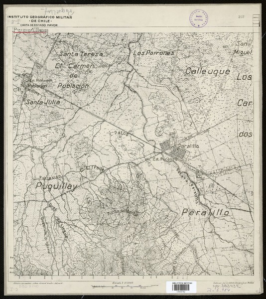 Puquillay  [material cartográfico] Instituto Geográfico Militar de Chile. Carta de Estado Mayor.