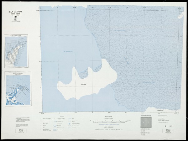 Isla Latady 7000 - 7200 : carta terrestre [material cartográfico] : Instituto Geográfico Militar de Chile.