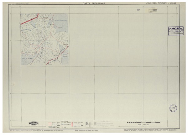 Cos. [i. e. Cerros] del Rincón 2467 : carta preliminar [material cartográfico] : Instituto Geográfico Militar de Chile.