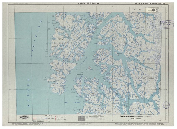 Isla Madre de Dios 5075 : carta preliminar [material cartográfico] : Instituto Geográfico Militar de Chile.