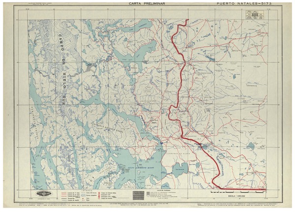 Puerto Natales 5173 : carta preliminar [material cartográfico] : Instituto Geográfico Militar de Chile.